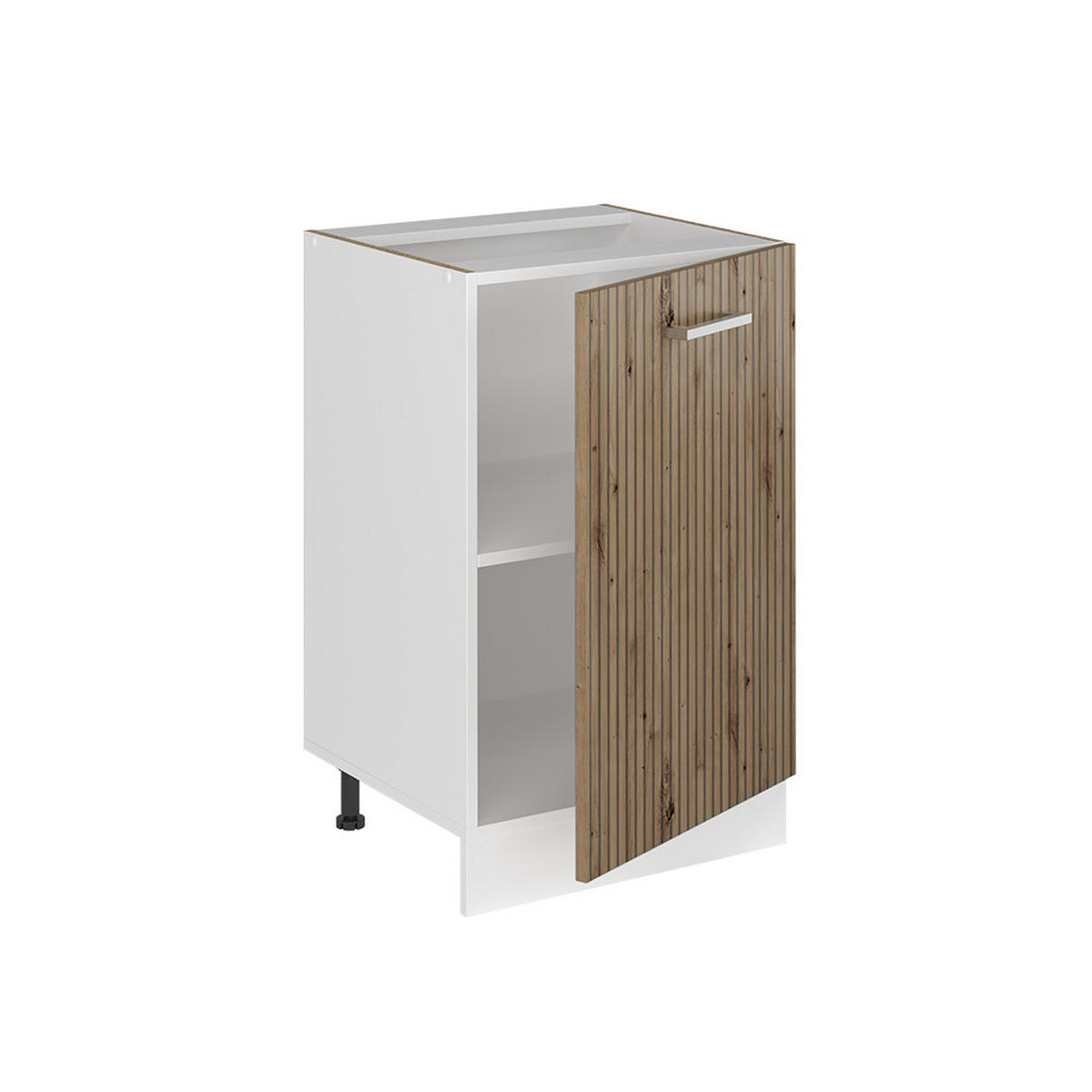 KÜCHENUNTERSCHRANK R-Line, Artisan-Eiche/Weiß, 50 cm Arbeitsplatte Marmor - Weiß/Eiche Artisan, Holzwerkstoff (50/81.6/60cm) - Vicco
