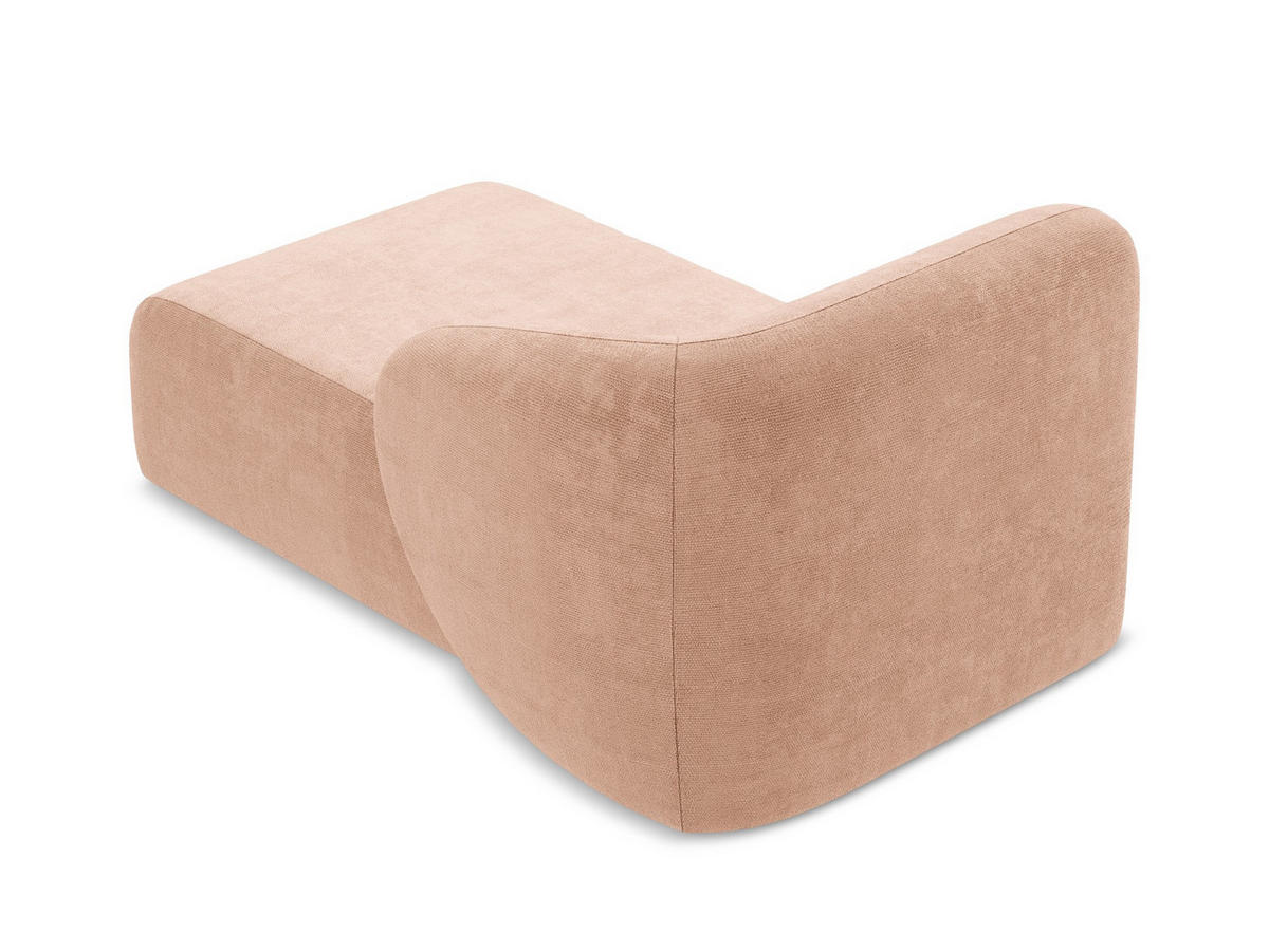 SOFAELEMENT Rechts Chenille Stoff Pink - Koralle/Schwarz, Holzwerkstoff/Kunststoff (91/75/166cm) - Makamii