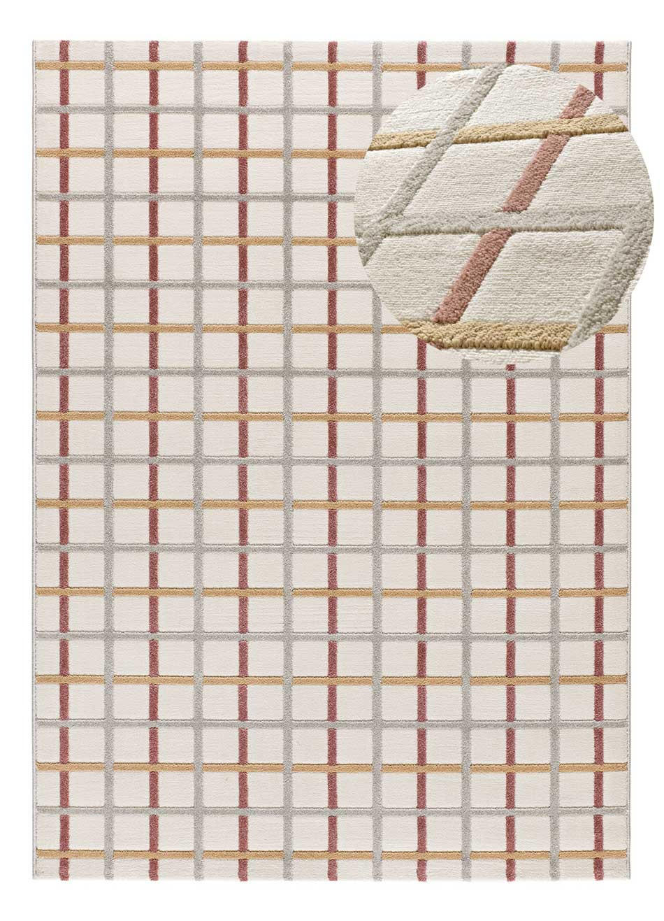 WEBTEPPICH mit geometrischem Muster Rosa Karisma 133/190 cm - Weiß/Grau, Naturmaterialien/Textil (133/190cm) - Atticgo