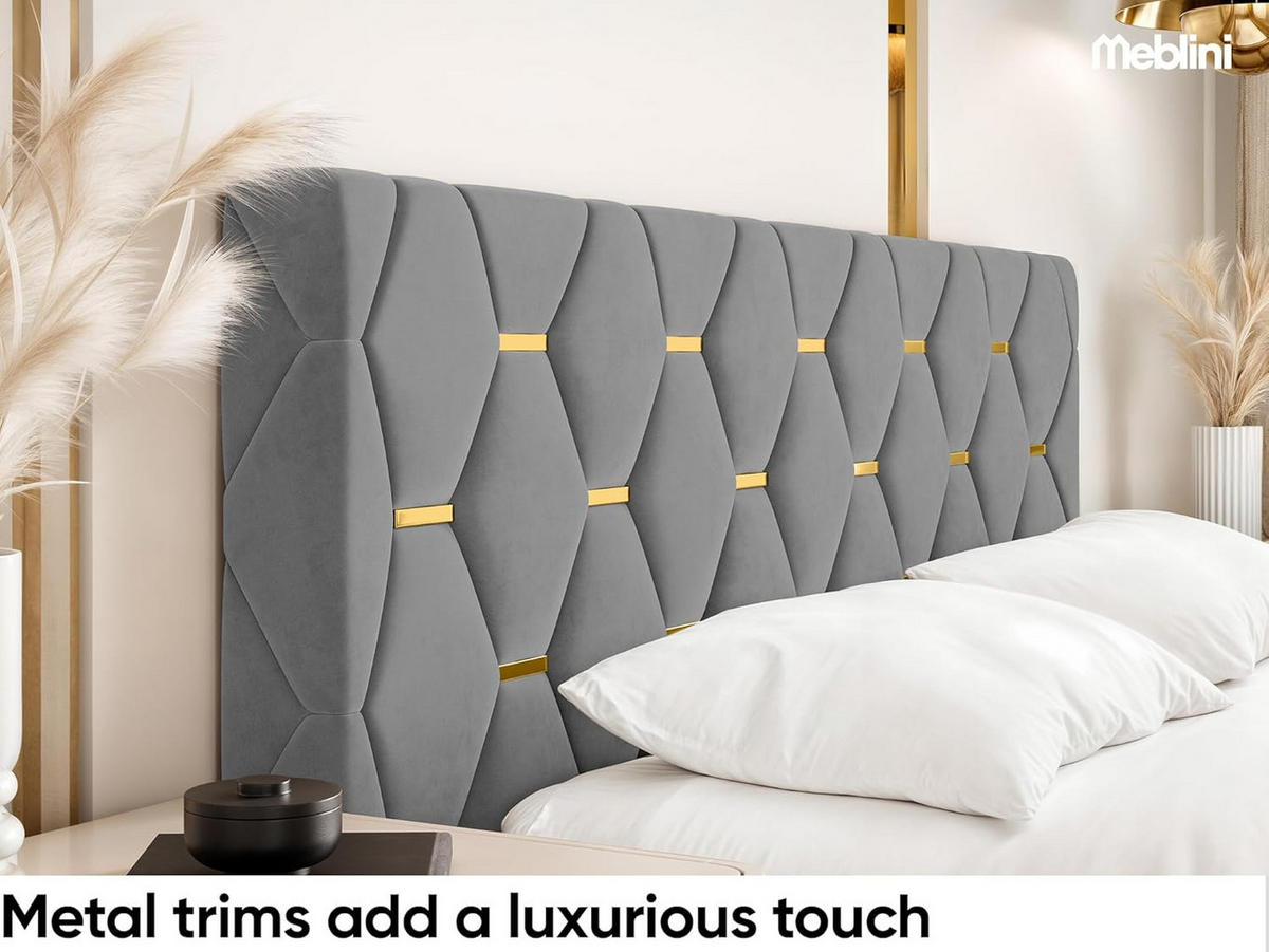 BETT VERSAL - Goldfarben/Grau, Holzwerkstoff (160/200cm) - Meblini