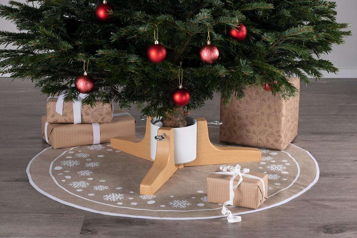 CHRISTBAUMSTÄNDER Holzoptik 62 cm 2,2 l - Weiß, Metall (62/16cm)