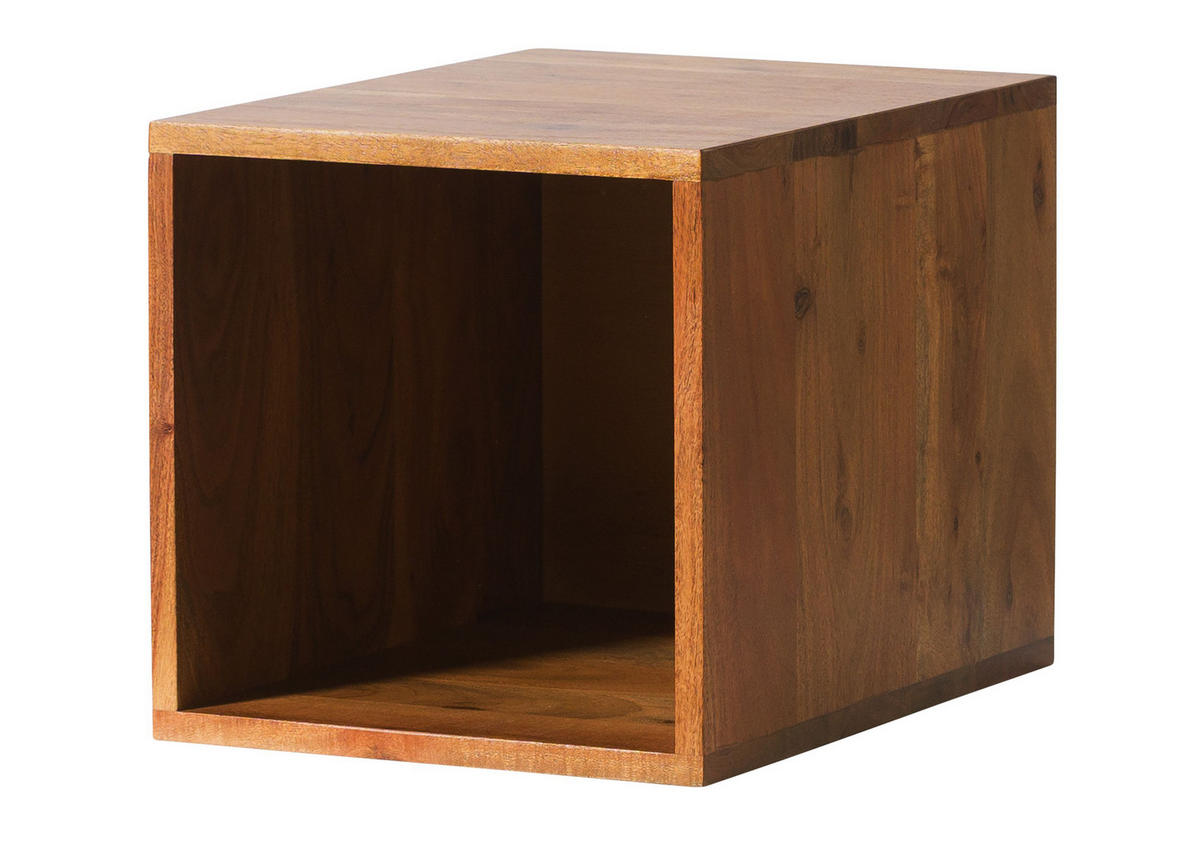 WÜRFELREGAL Akazie 30x40x30 natur lackiert MONTREAL #133 - Braun, Holzwerkstoff (30/30/40cm) - Massivmoebel24