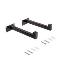 TRÄGER-SET für Regale in Holz Shelf mit Vierkantrohr, Stahl, Schwarz - Schwarz, Metall (11/5/24.5cm) - EMUCA