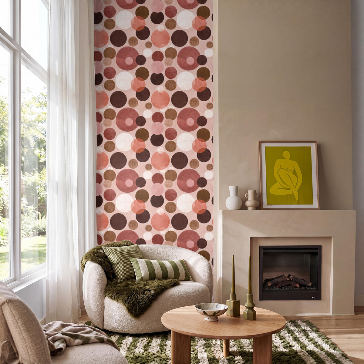 TAPETE - Kreise - Modern - Farbenfroh - 120x300 cm - Multicolor, Papier (120/300cm) - OnlyWow