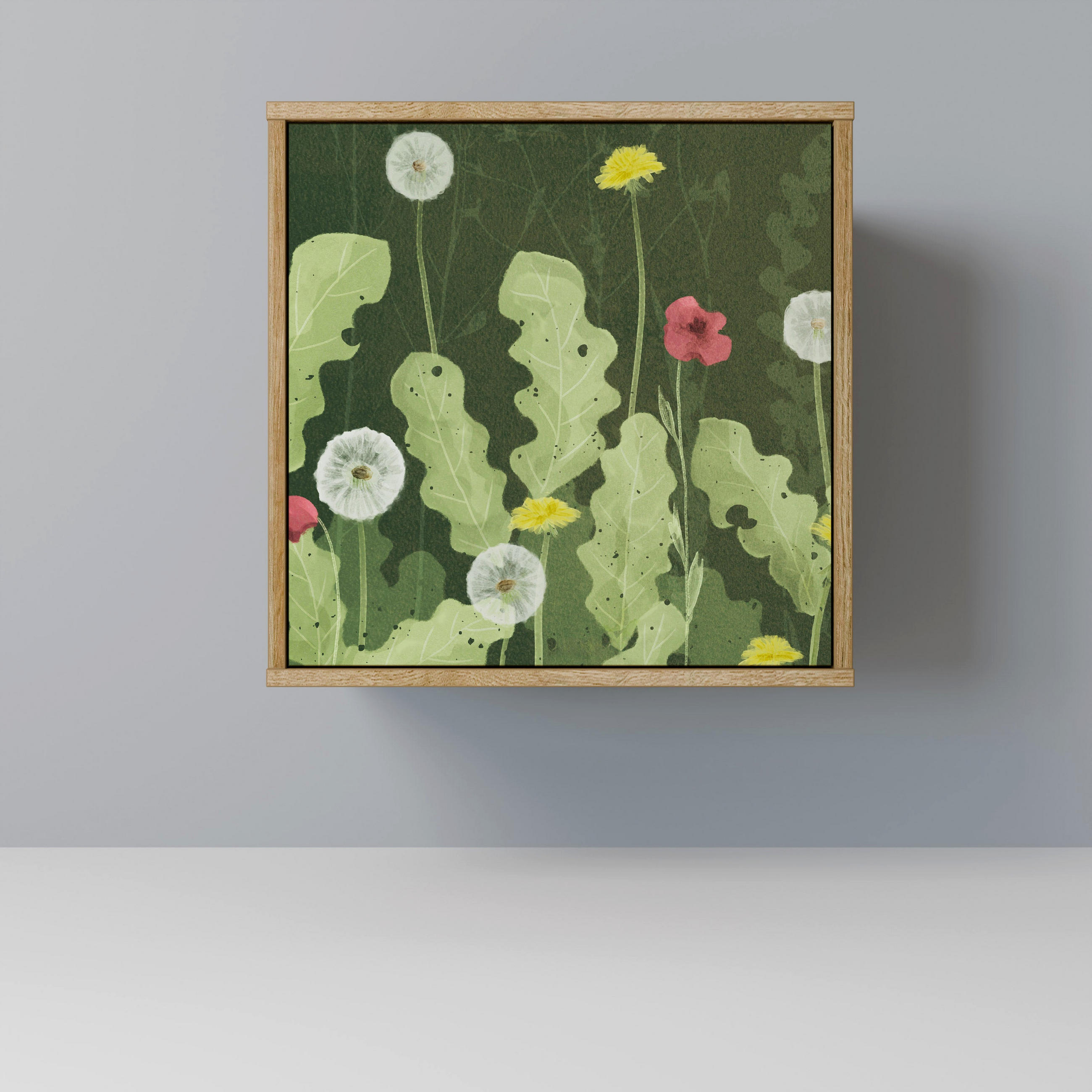 SIDEBOARD DANDELION AMUSE, Eichefarben, 57,5x42x57,5 cm, Ohne Füße - Eichefarben/Multicolor, Holzwerkstoff (57.5/57.5/42cm) - SpaceRebels