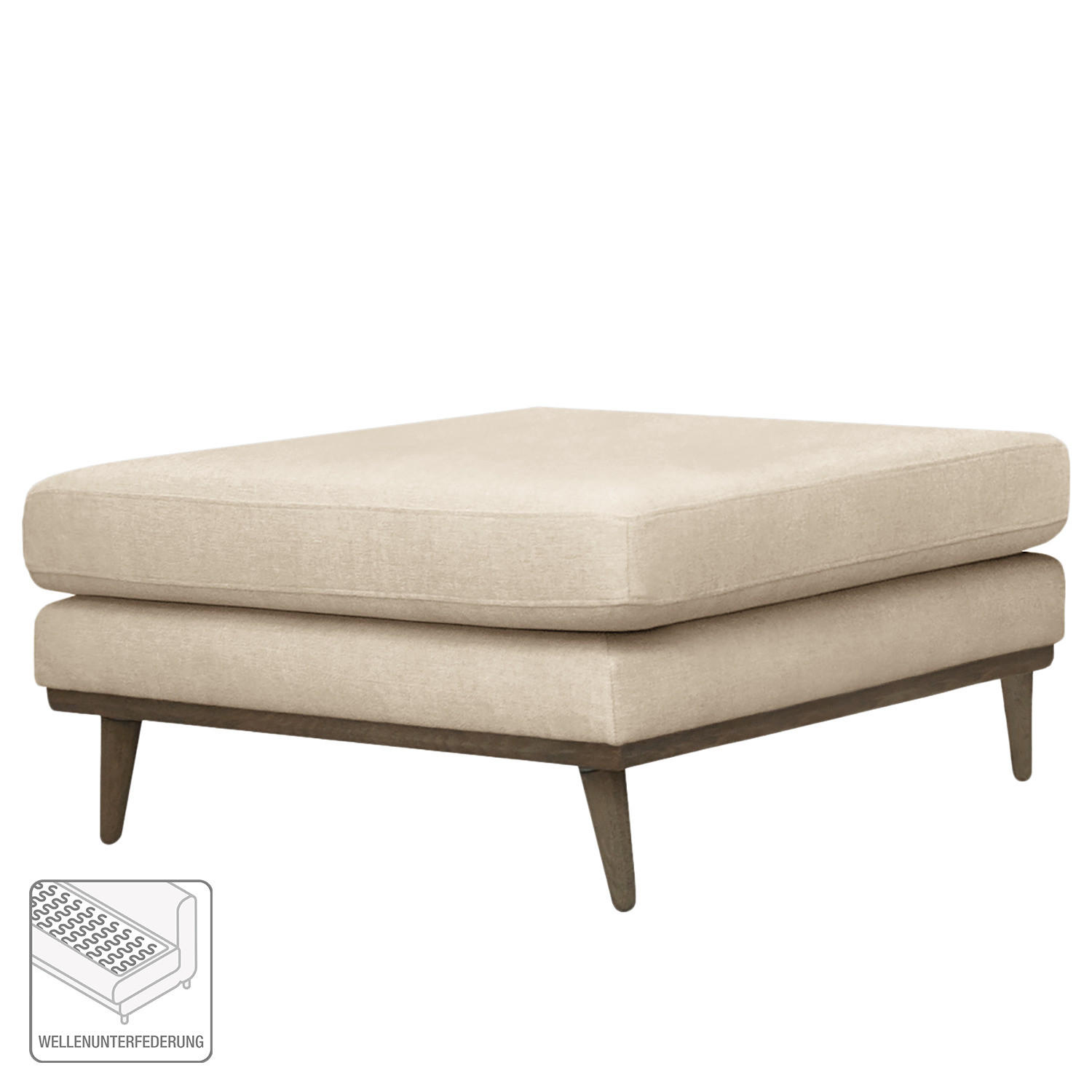 POLSTERHOCKER - Eichefarben/Creme, Textil (85/43/60cm) - home24