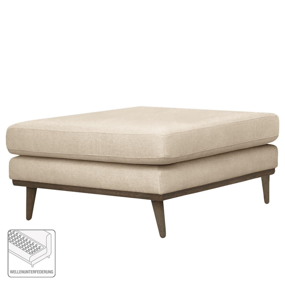 POLSTERHOCKER - Eichefarben/Creme, Textil (85/43/60cm) - home24