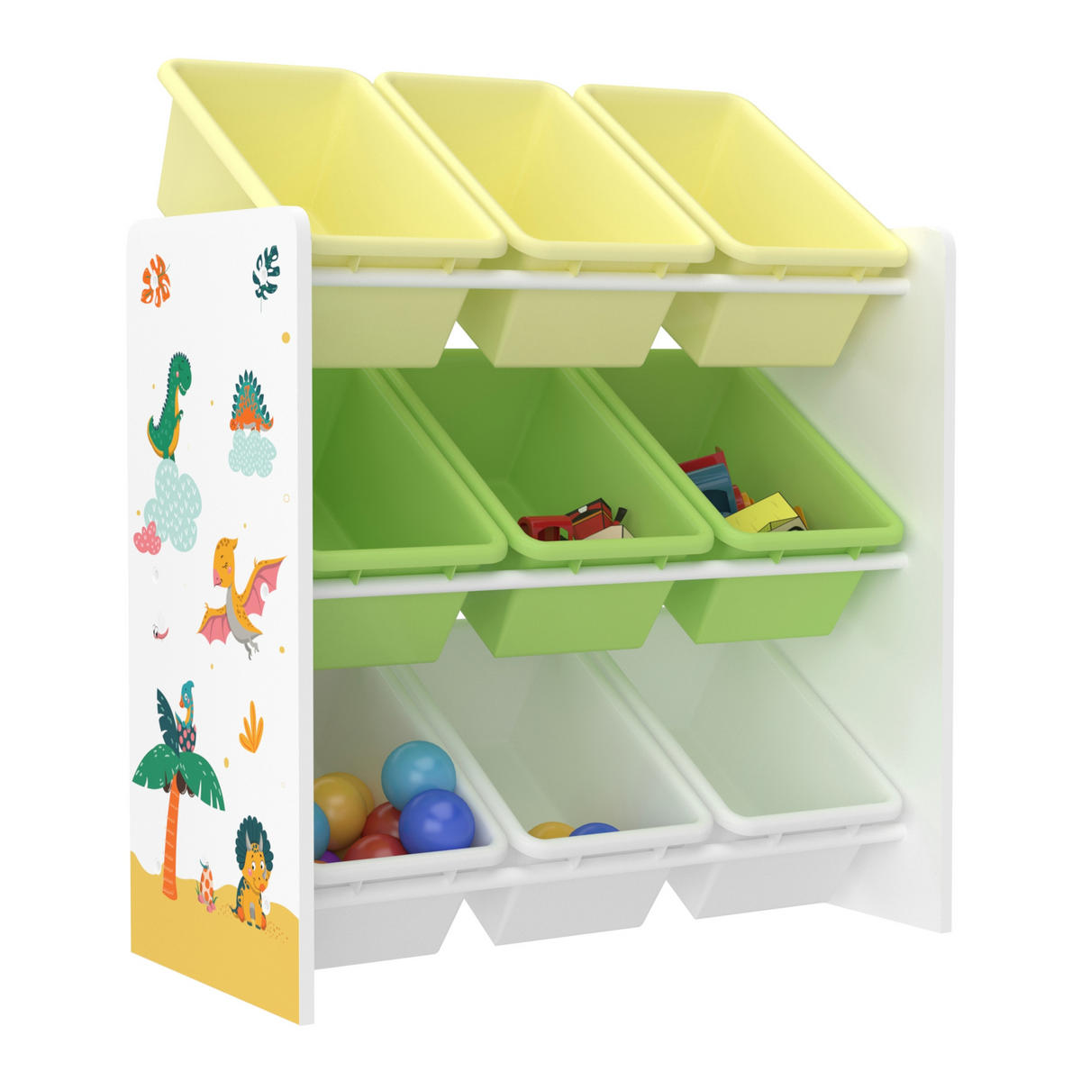 KINDERREGAL Muxía - Gelb/Weiß, Holzwerkstoff/Kunststoff (62/60/26.5cm) - [en.casa]