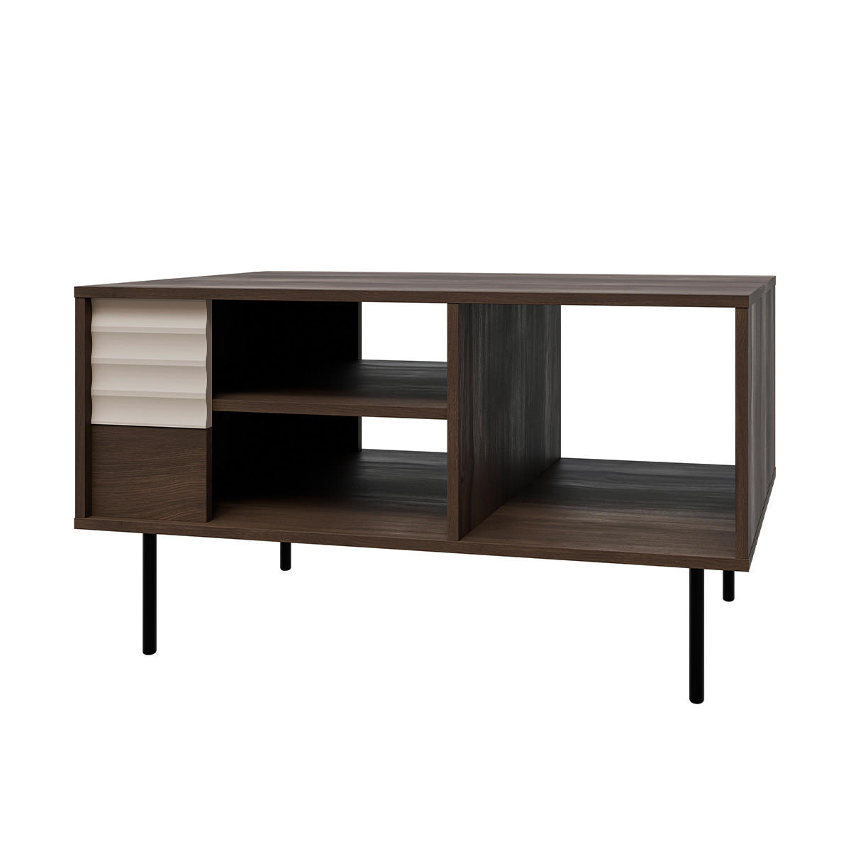 COUCHTISCH Astra Dunkles Holz und Kaschmir - Beige, Holzwerkstoff (60/96.6/55cm) - Petits-meubles