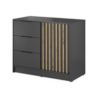 SIDEBOARD NELIANA 105/86/45cm mit 3 Schubladen 1 Türen Graphitfarben - Graphitfarben, Holzwerkstoff (105/86/45cm) - MASSENO
