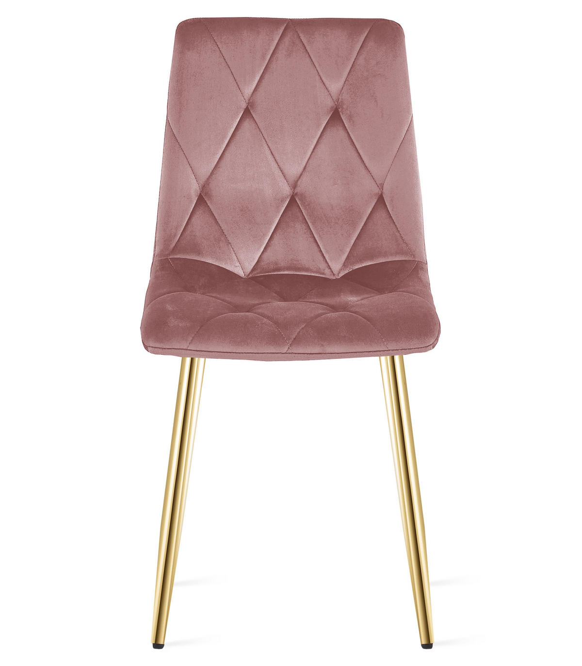 ESSZIMMERSTUHL TYRA rosa Sitz, goldene Beine - Pink/Goldfarben, Textil (44.5/87/54.5cm) - Valora