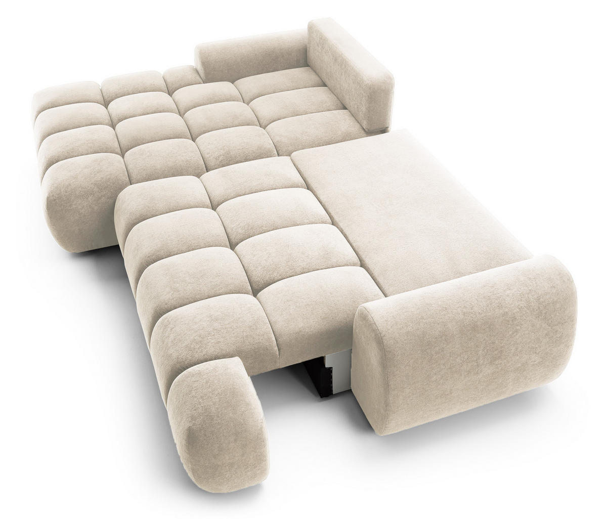 ECKSOFA 280 cm Valerio mit Bettkasten, 280 cm, Links, Schlaffunktion, Vanille - Ecru, Holz (280/177cm) - Emporius