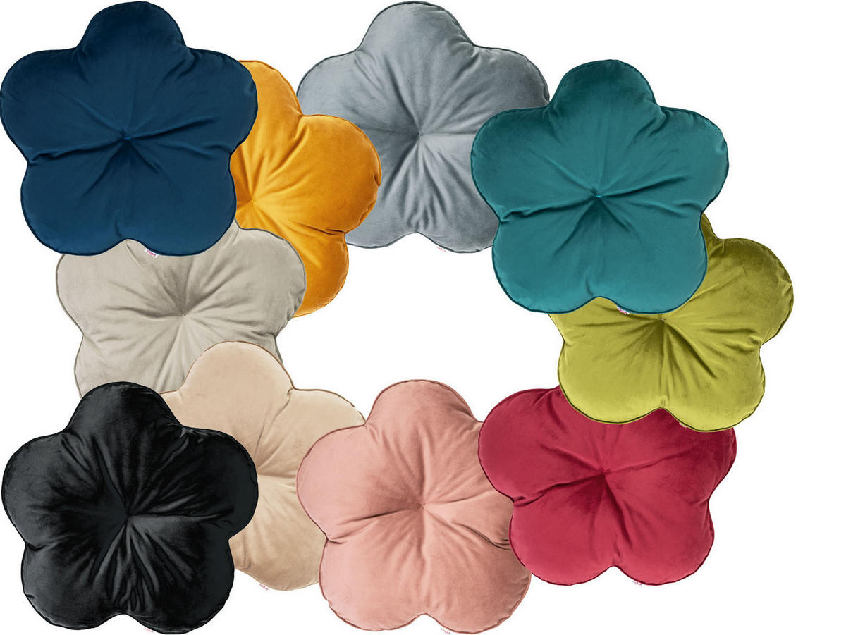 KISSEN-BLUME Samt&Sonders altrosa 50 cm Ø - Altrosa, Textil (50cm) - beties Heimtextil