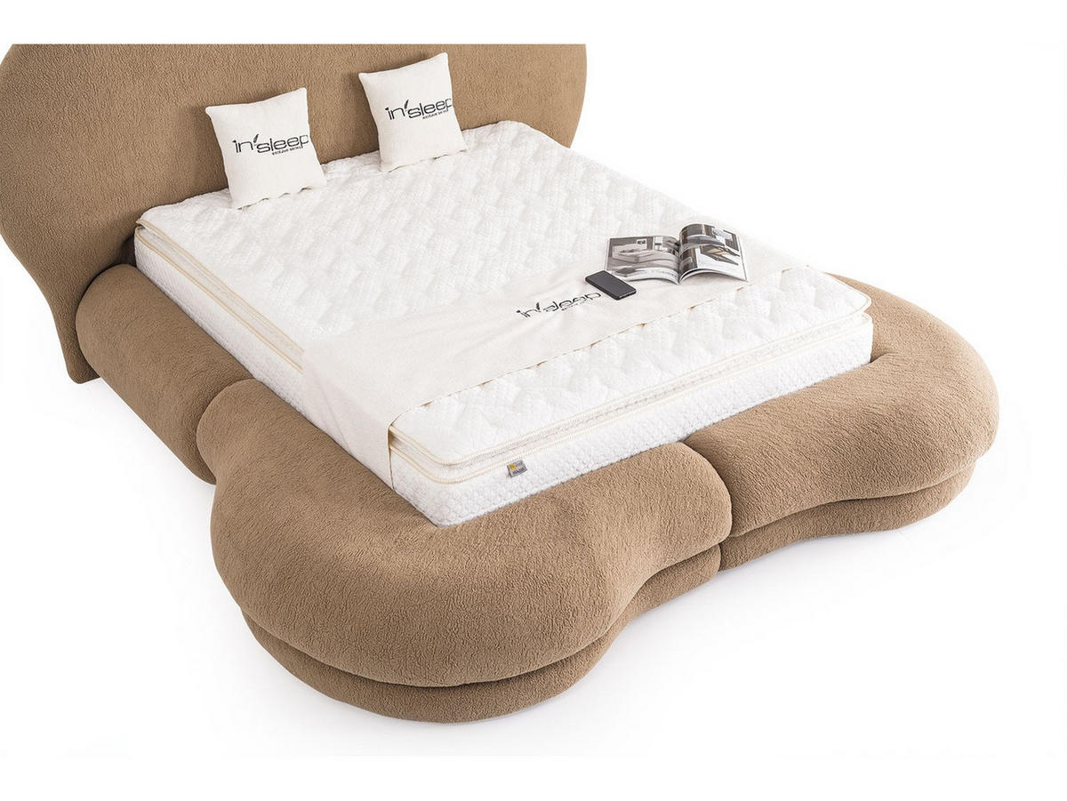 POLSTERBETTSET Maldiv 200x200 Braun - Braun, Textil/Metall (200/200cm) - Villa Möbel