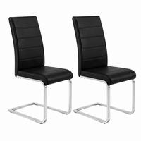 KONFERENZSTUHL 2er-Set mit hoher Rückenlehne Schwarz Metall PU - Schwarz, Metall (51/100/40cm) - Meubliv