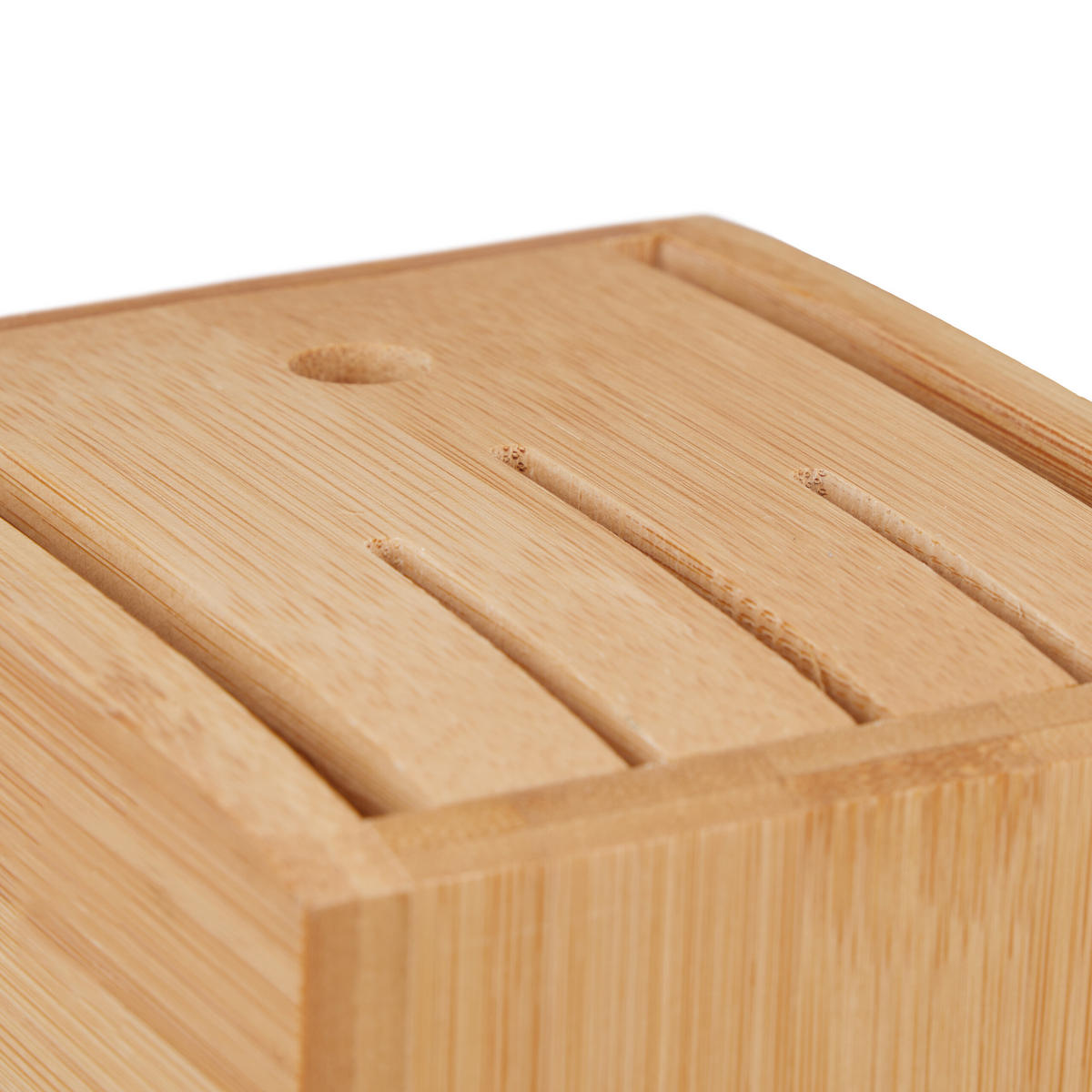 MESSERBLOCK - Hellbraun, Holz (11/21/22cm) - Relaxdays