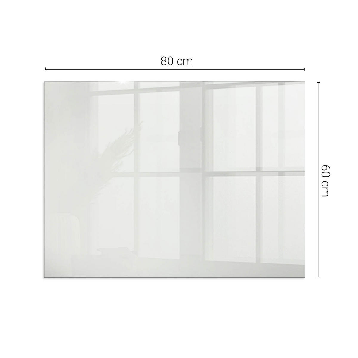 GLASPLATTE für Kamin 80x60 cm Grau - Grau, Glas (80/60/0.4cm) - ArtPrintCave