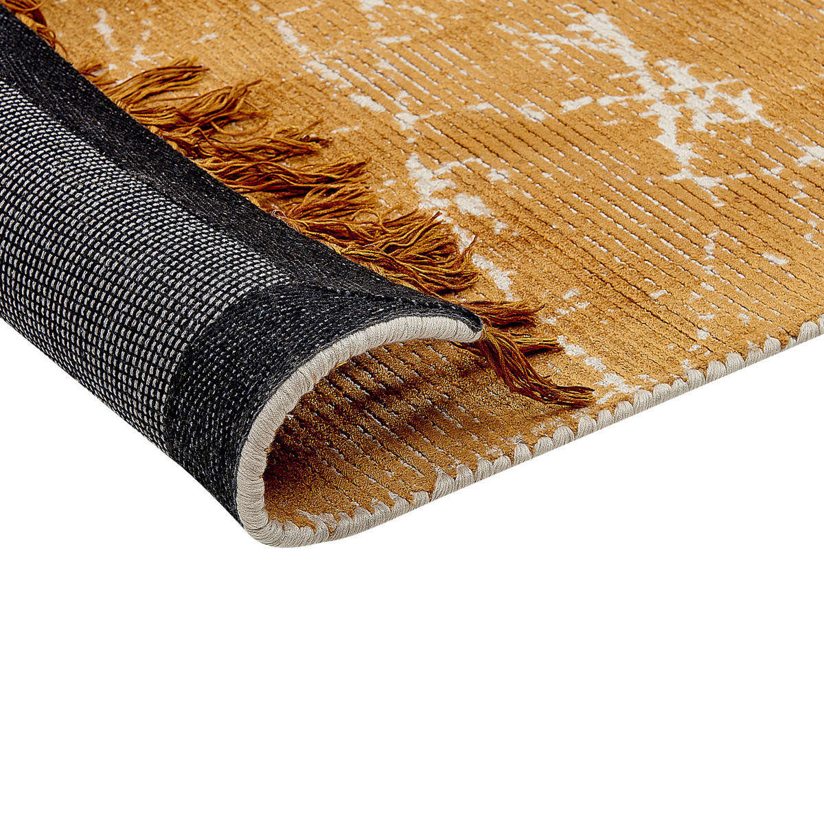 KURZFLOR-TEPPICH Hanli 200/140 cm - Orange, Naturmaterialen (140/200cm) - Beliani