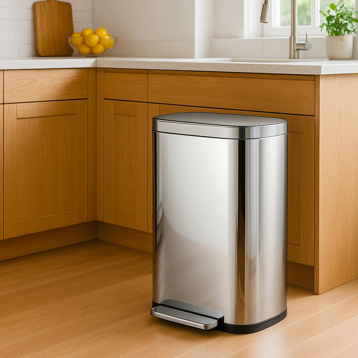 ABFALLEIMER EMPIRE silber - Silberfarben, Metall (42/67.5/56cm) - Kitchen Move