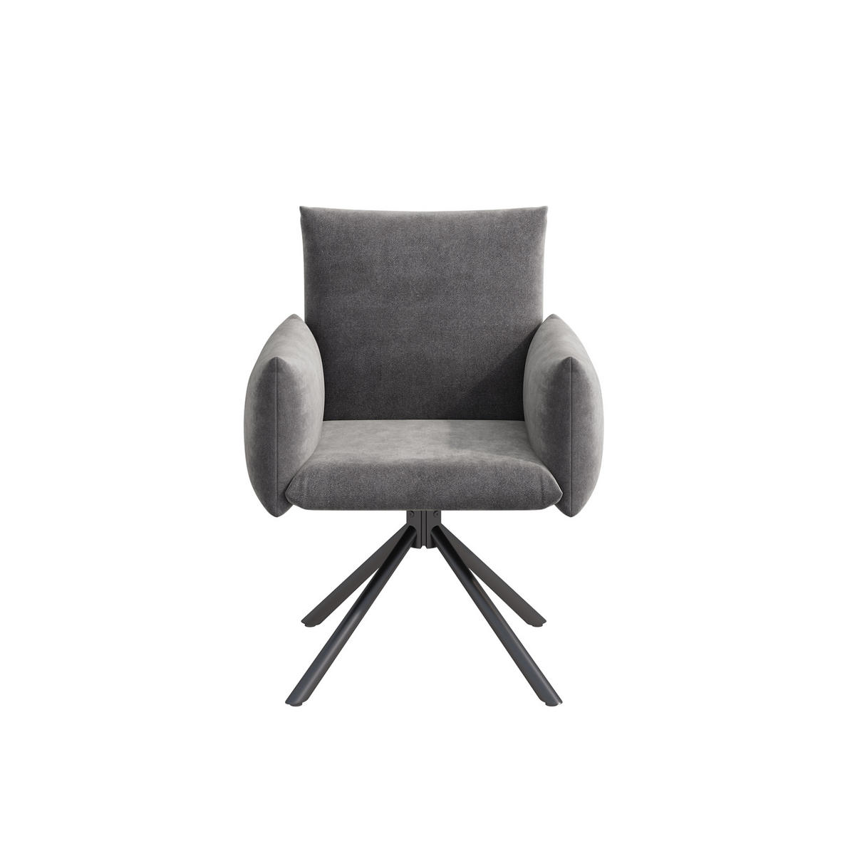ESSZIMMERSTUHL 2er-Set 360° drehbar Samt Grau - Grau, Metall (60/88/60cm) - Meubliv