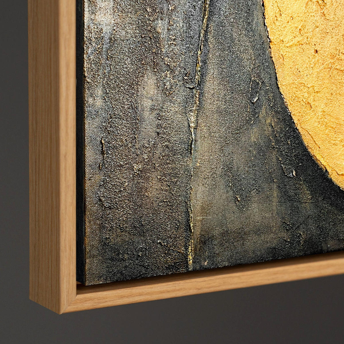 GEMÄLDE Harmonie der Kurven Schattenfugenrahmen Eichefarben 120x80 cm - Eichefarben, Holz (120/80cm) - YS-art gallery