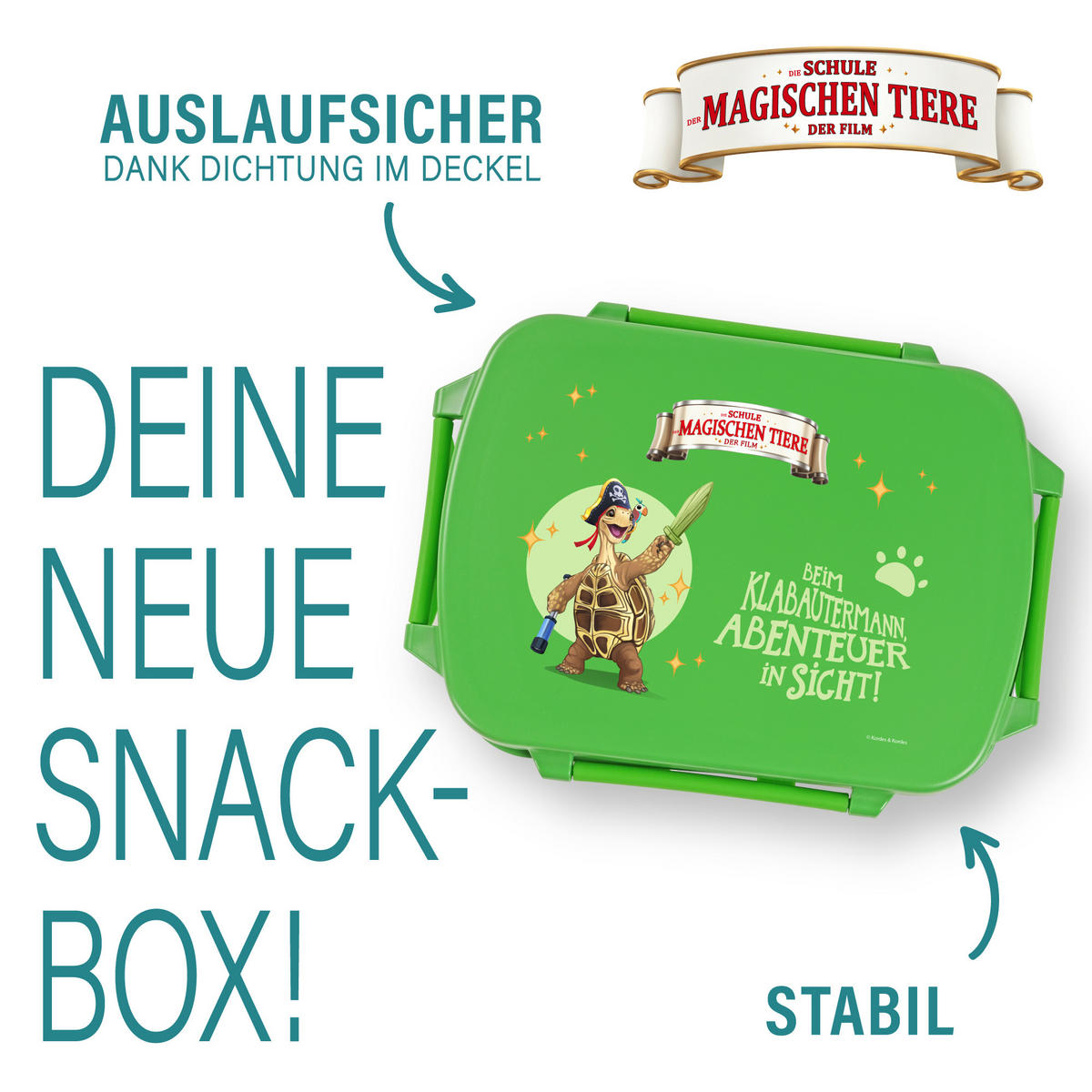 BROTDOSE Kinder mit Fächern - Grün, Kunststoff (15.5/7.2/20.3cm)
