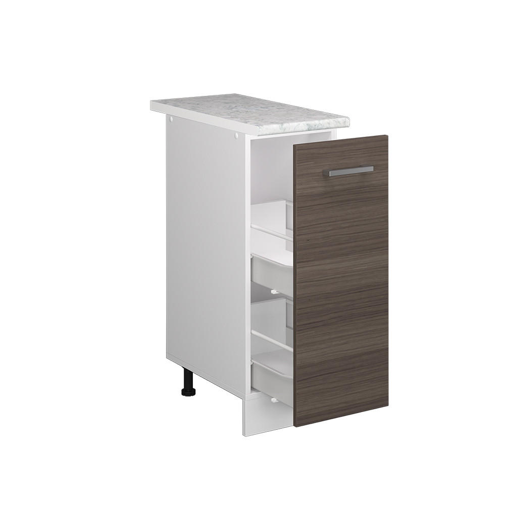 APOTHEKERSCHRANK R-Line Grau 30 cm, AP Marmor - Weiß/Braun, Holzwerkstoff (30/81.6/60cm) - Vicco