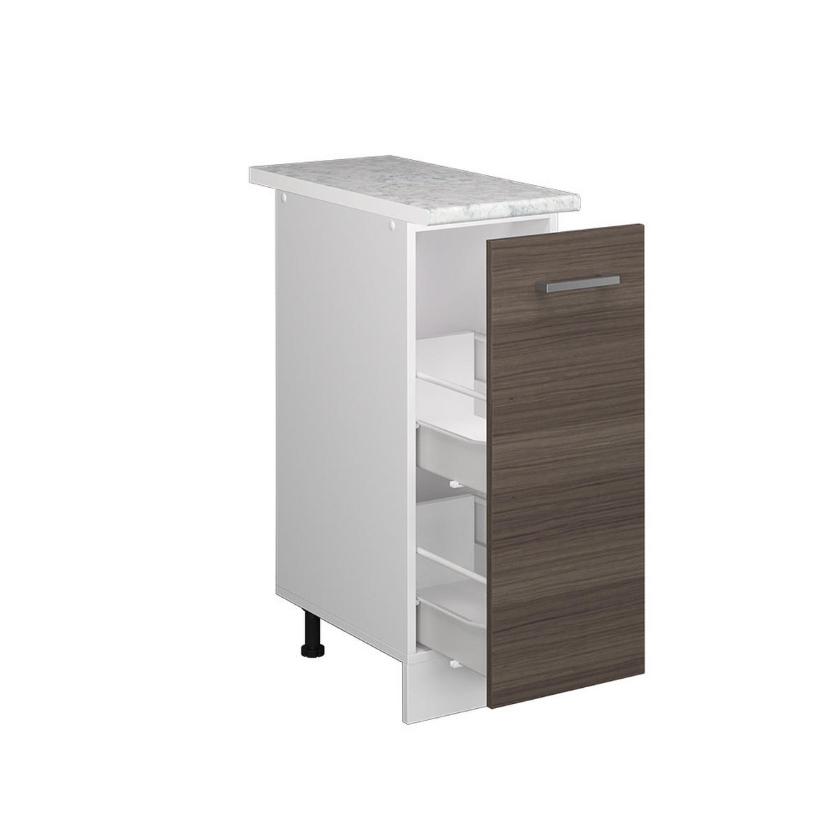 APOTHEKERSCHRANK R-Line Grau 30 cm, AP Marmor - Weiß/Braun, Holzwerkstoff (30/81.6/60cm) - Vicco