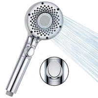 HANDBRAUSE mit 6 Strahlarten und Wasserstopp-Funktion - Silberfarben, Metall (10/12.7/21cm)