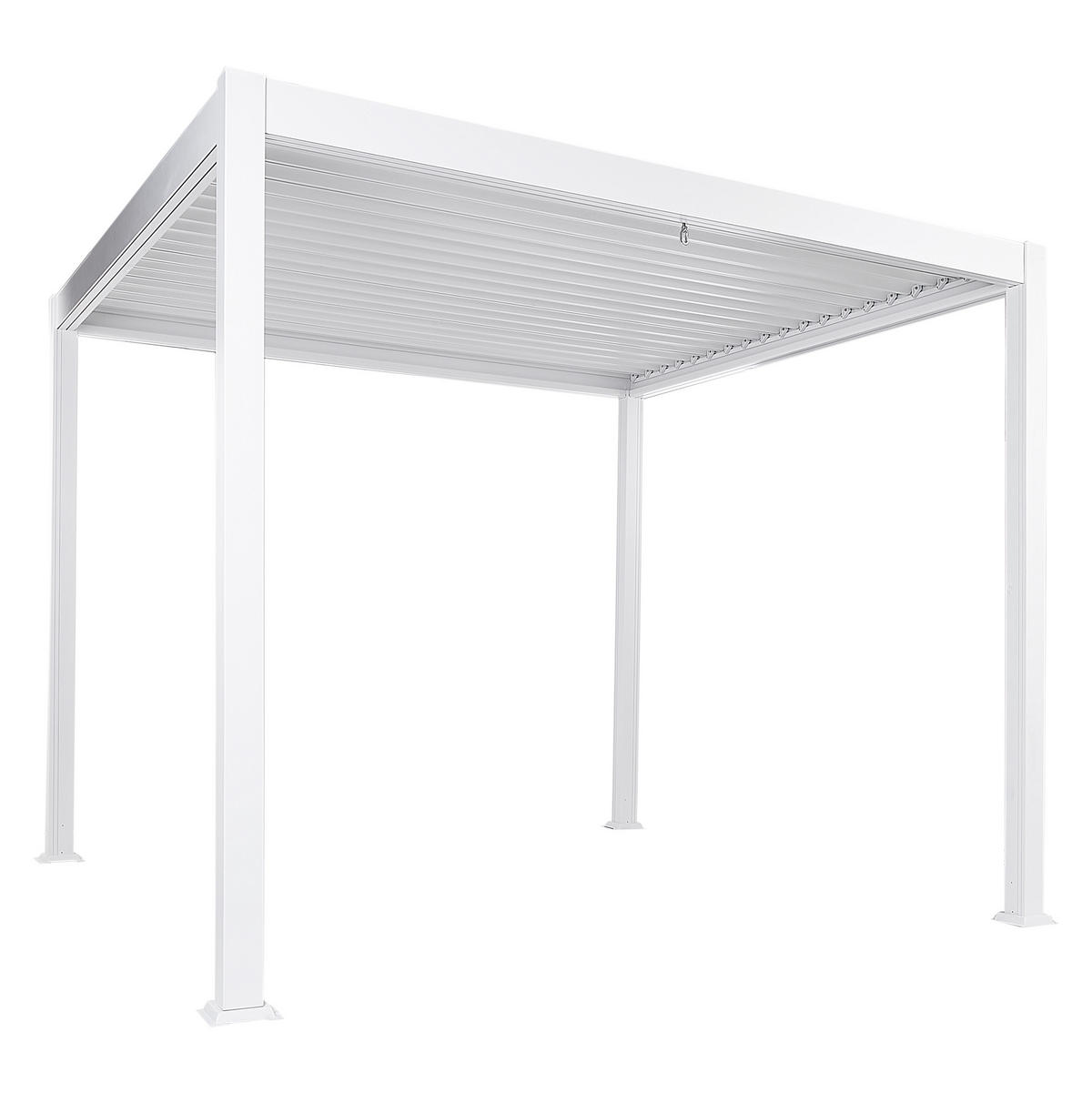 GARTEN-PERGOLA Weiß Forno II - Weiß, Metall (310/250/310cm) - Beliani