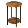 BEISTELLTISCH Holzoptik Metall Dunkelbraun Schwarz rund 45×62×40 cm - Dunkelbraun/Schwarz, Holzwerkstoff/Metall (45/45/62cm) - Begryf