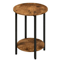 BEISTELLTISCH Holzoptik Metall Dunkelbraun Schwarz rund 45×62×40 cm - Dunkelbraun/Schwarz, Holzwerkstoff/Metall (45/45/62cm) - Begryf