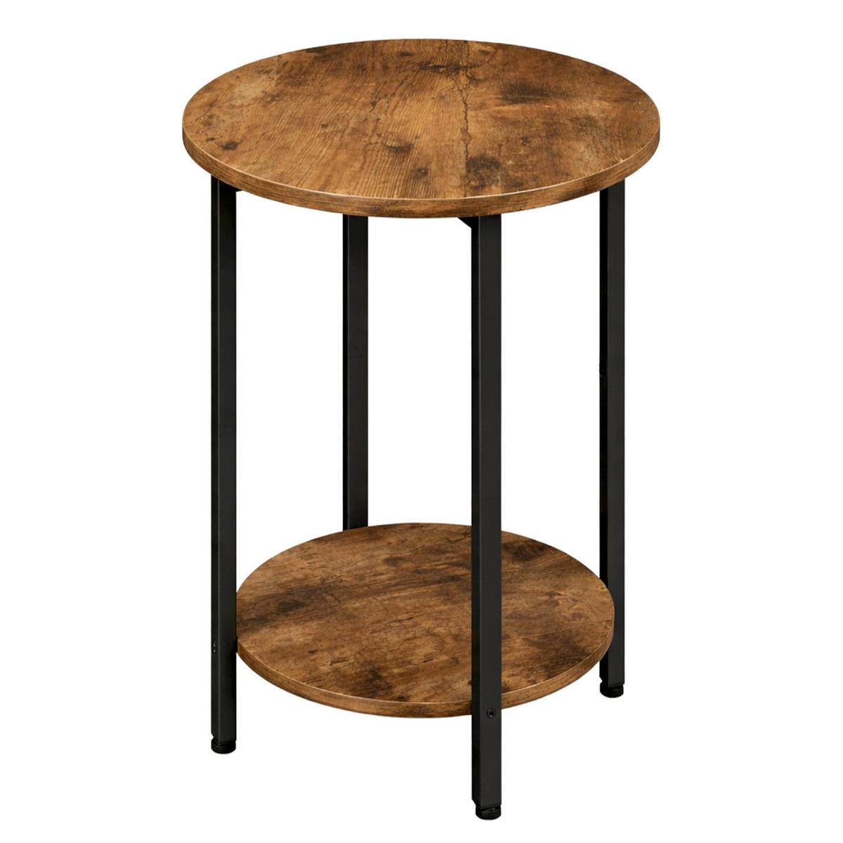 BEISTELLTISCH Holzoptik Metall Dunkelbraun Schwarz rund 45×62×40 cm - Dunkelbraun/Schwarz, Holzwerkstoff/Metall (45/45/62cm) - Begryf