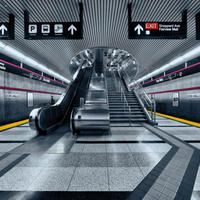 FOTOTAPETE U-Bahn 368 x 254 cm - Grau, Papier (368/254cm) - Sanders & Sanders
