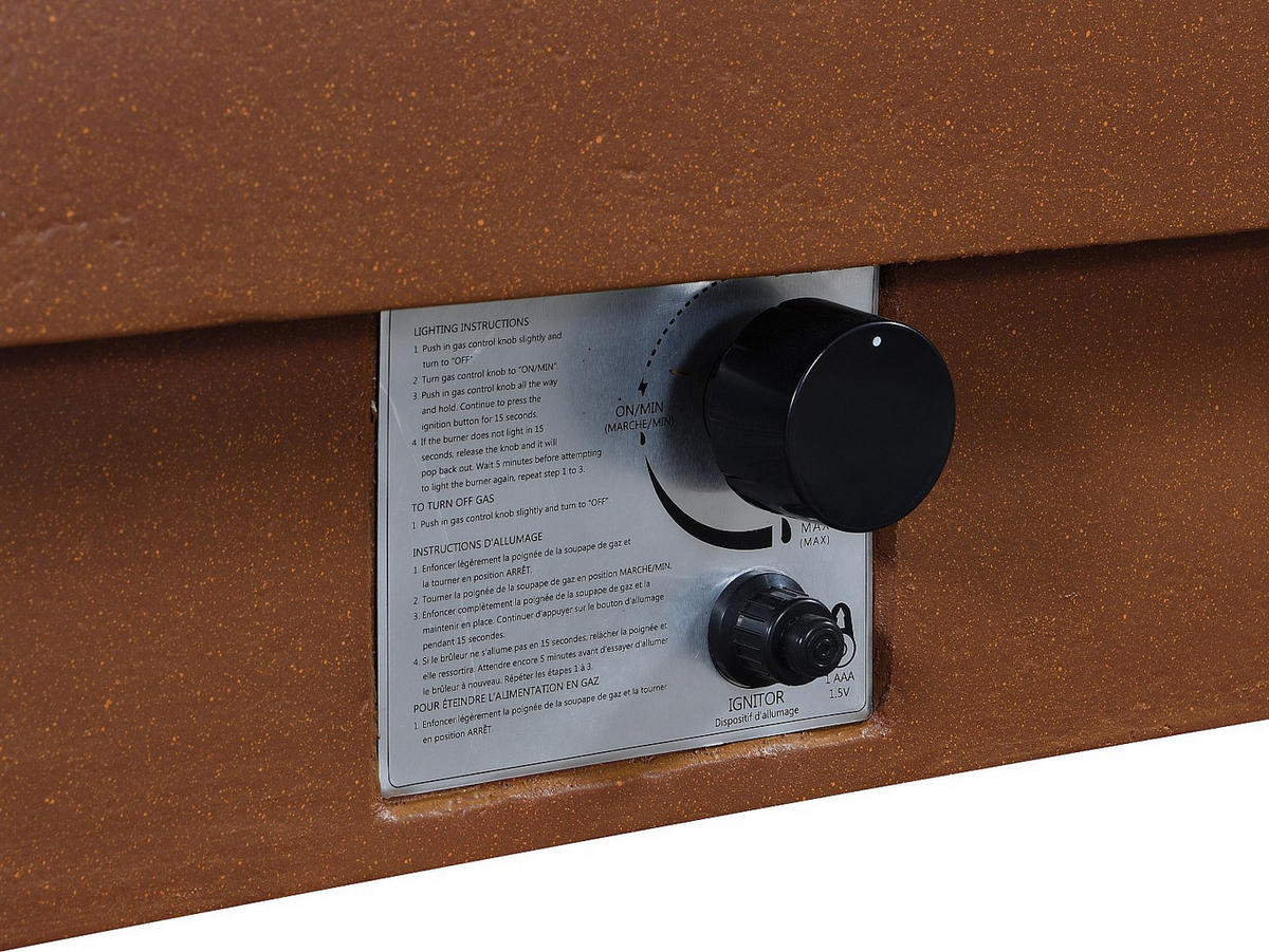 FEUERSCHALE - 152cm x 69.5cm - Kunststein - terracotta - SEROZA - Braun, Stein (152/52.4/69.5cm) - Vente-Unique