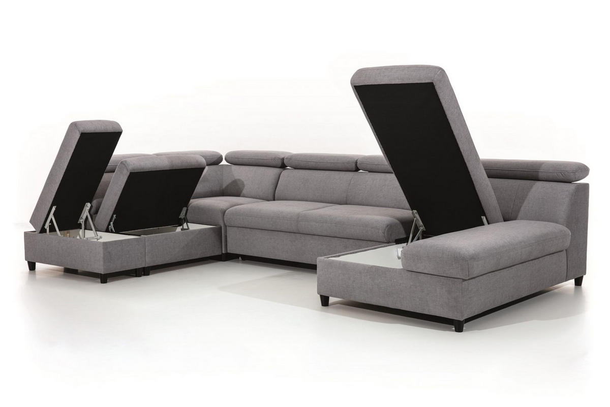 WOHNLANDSCHAFT Schlafsofa Anton - Rosa, Holzwerkstoff/Textil (342/96/205cm) - Fun Möbel