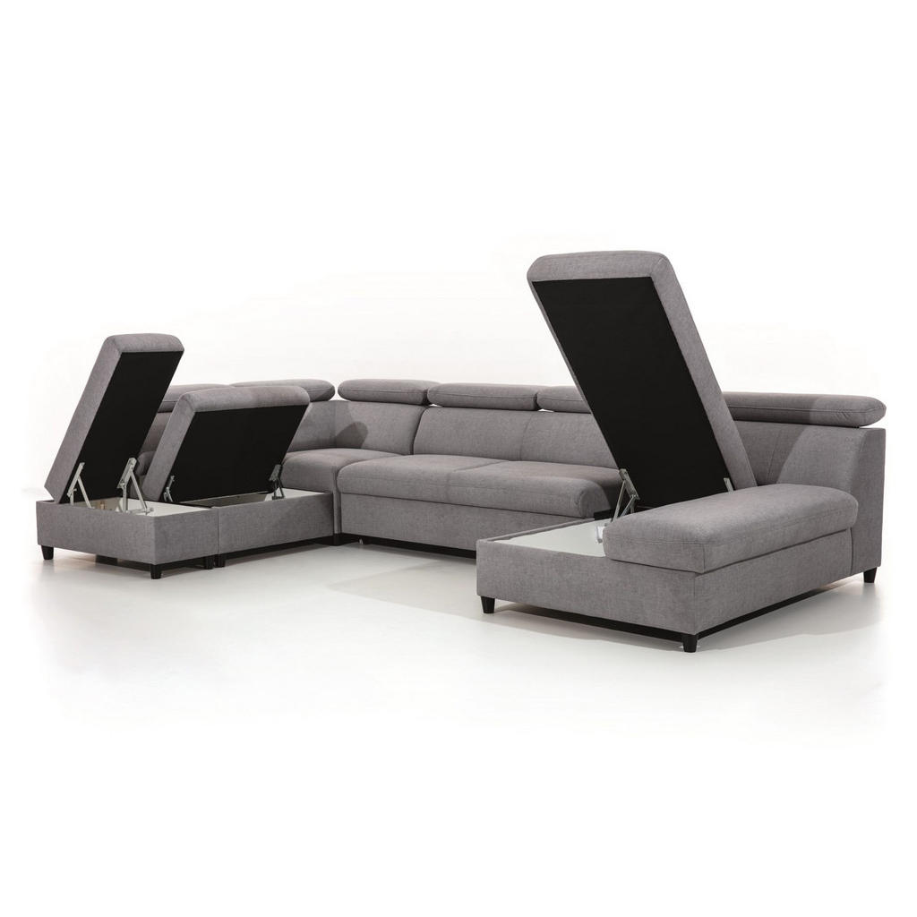 Thumbnail - Fun Möbel Wohnlandschaft, Dunkelgrün, Textil, U-Form, 342x96x205 cm, Wohnzimmer, Sofas & Couches, Wohnlandschaften, Wohn...