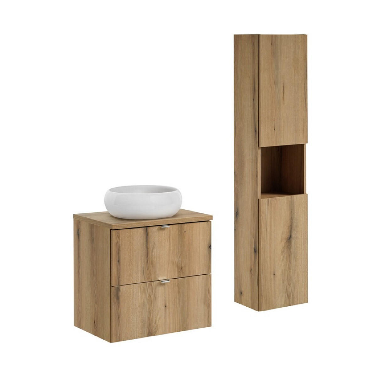 BADMÖBEL-SET 7 Teile - Nova Oak N BM168 in Coast Evoke Oak - Eiche Wotan, Holz (60/57/40cm)