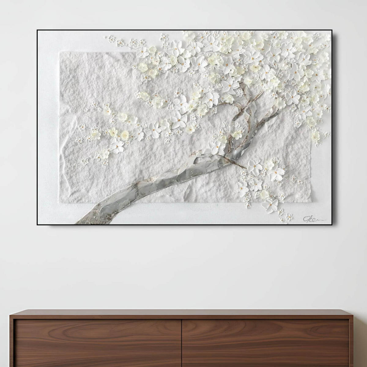 ACRYLBILD HANDGEMALT 90/60 cm - Gelb/Weiß, Holz/Textil (90/60cm) - KUNSTLOFT