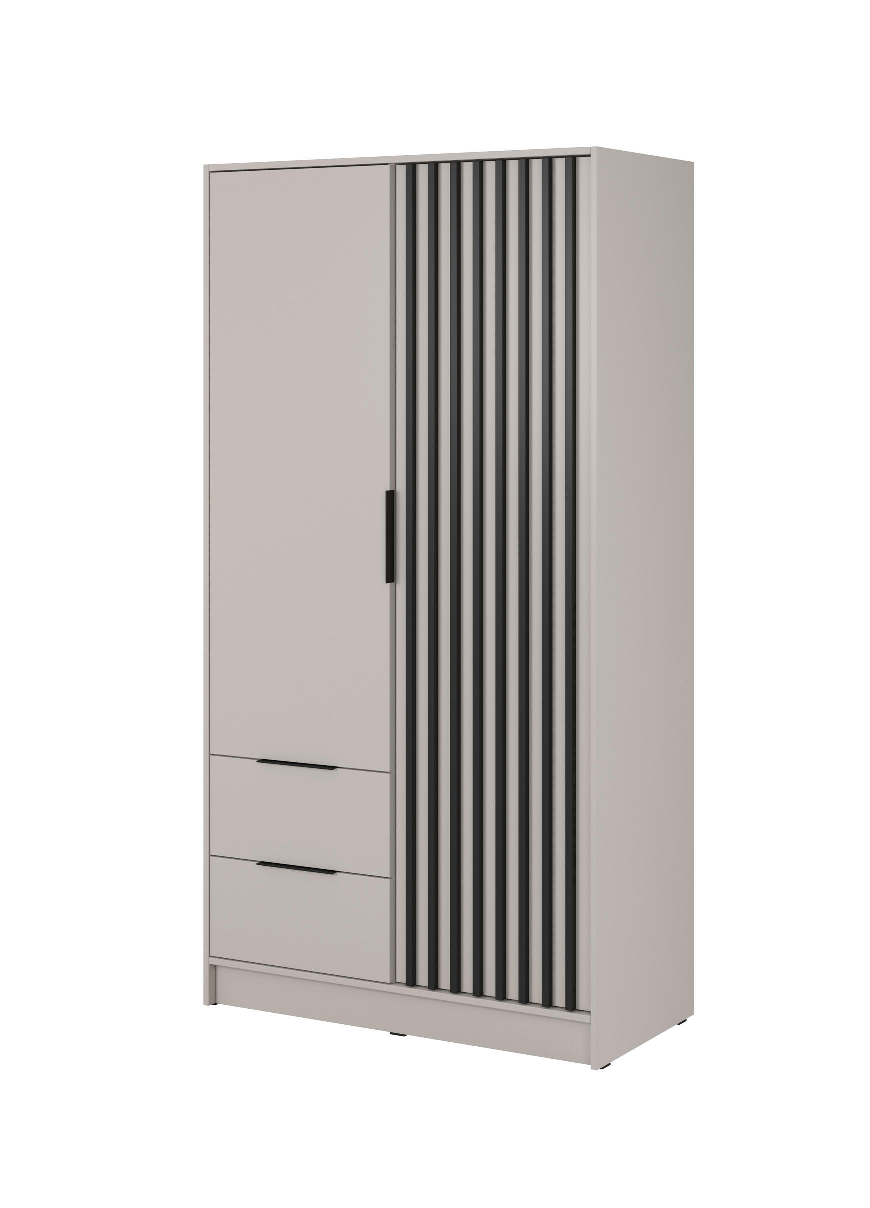 DREHTÜRENSCHRANK - John 2D ohne Spiegiel - Kaschmir - Kaschmir, Holzwerkstoff/Metall (105/200/51cm) - Möblo