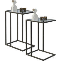 BEISTELLTISCH C-Form 2er Set Glas Schwarz - Multicolor, Glas (69.3/69.3/44.7cm)