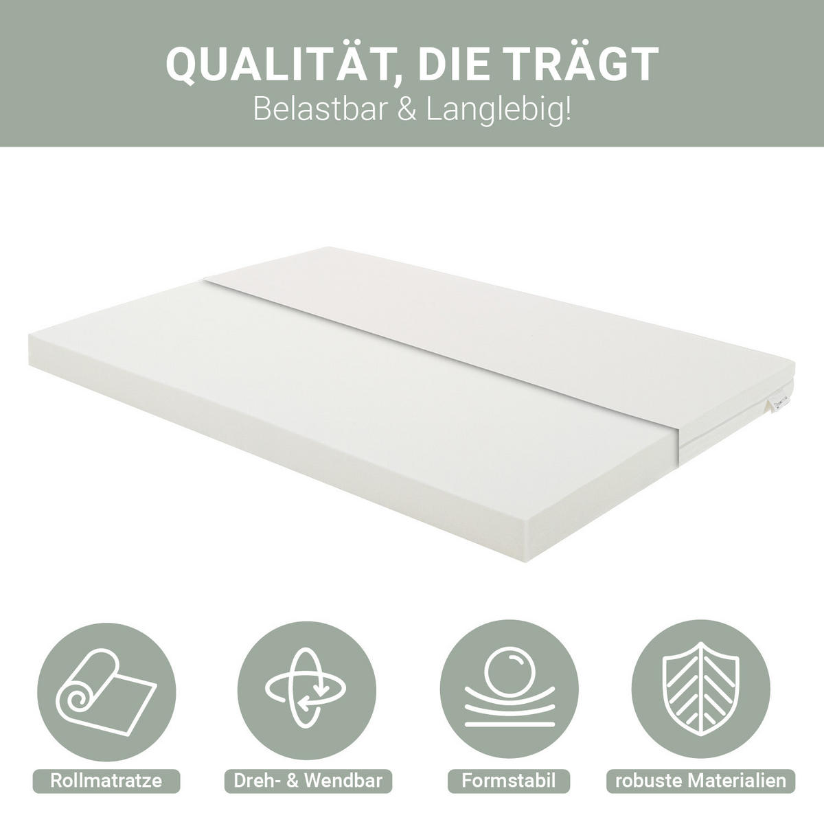 SCHAUMSTOFFMATRATZE mit H2 140/200/12 cm - Weiß, Textil (140/200cm) - Homestyle4u