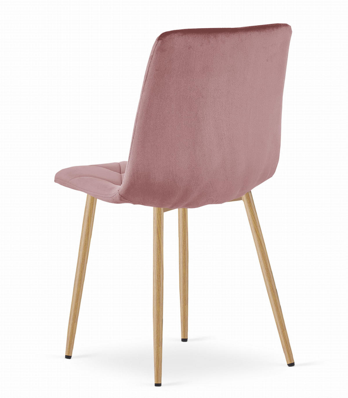 STUHL BOSA 1 Stück, Rosa, Metallbeine in Holzfarbe - Rosa, Textil/Metall (44/89/40cm) - Komodee