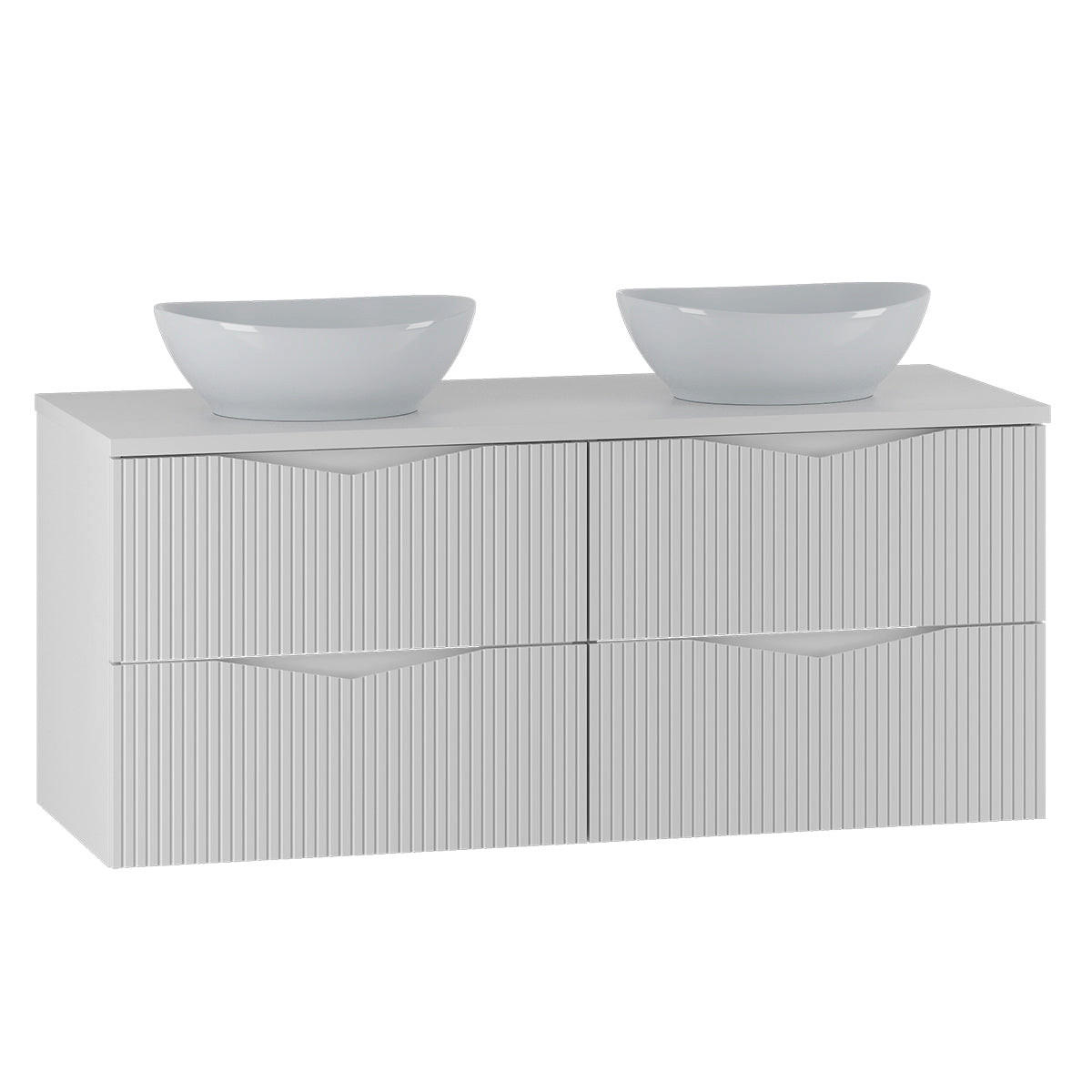 DVOJNI UMIVALNIK 120.6cm Tao Bela - bela, leseni material (120.6/50/45.8cm) - Petits-meubles