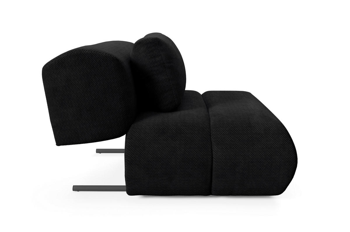 SESSEL ATOMO, Modern Polstersessel Loungesessel, Velours-Stoff Schwarz - Schwarz, Holz/Metall (98/82/134cm) - MASSENO