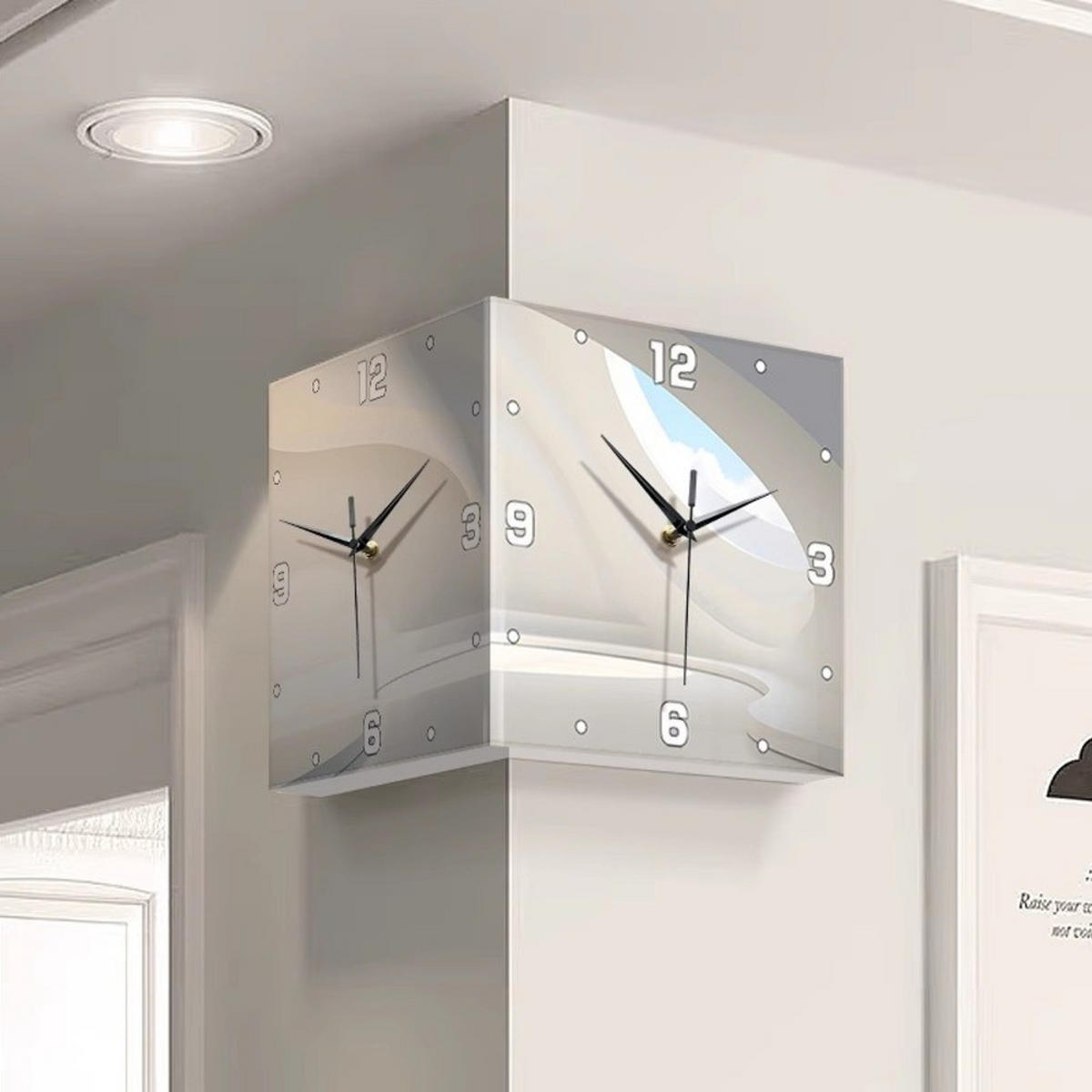 WANDUHR, Acrylmaterial, 26 x 26 x 26 cm, EU-Stecker，Design - Weiß, Kunststoff (26/26/26cm) - Weltevree