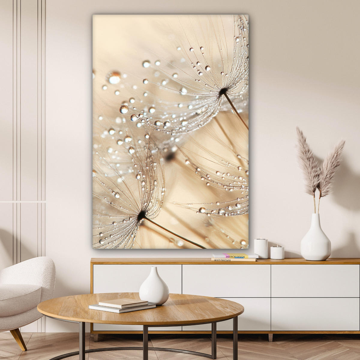 LEINWANDBILD Löwenzahn - Abstrakt - Natur - Beige 90x140 cm - Braun, Textil (90/140cm) - MuchoWow