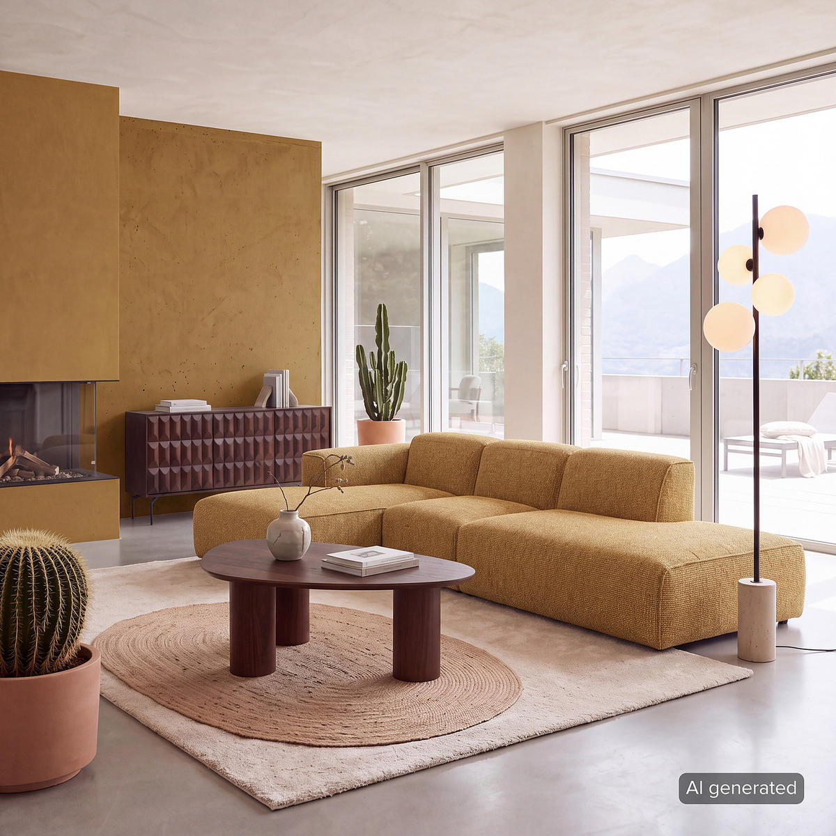 ECKSOFA mit Chaiselongue - Schwarz/Honig, Kunststoff/Textil (290/173cm) - home24