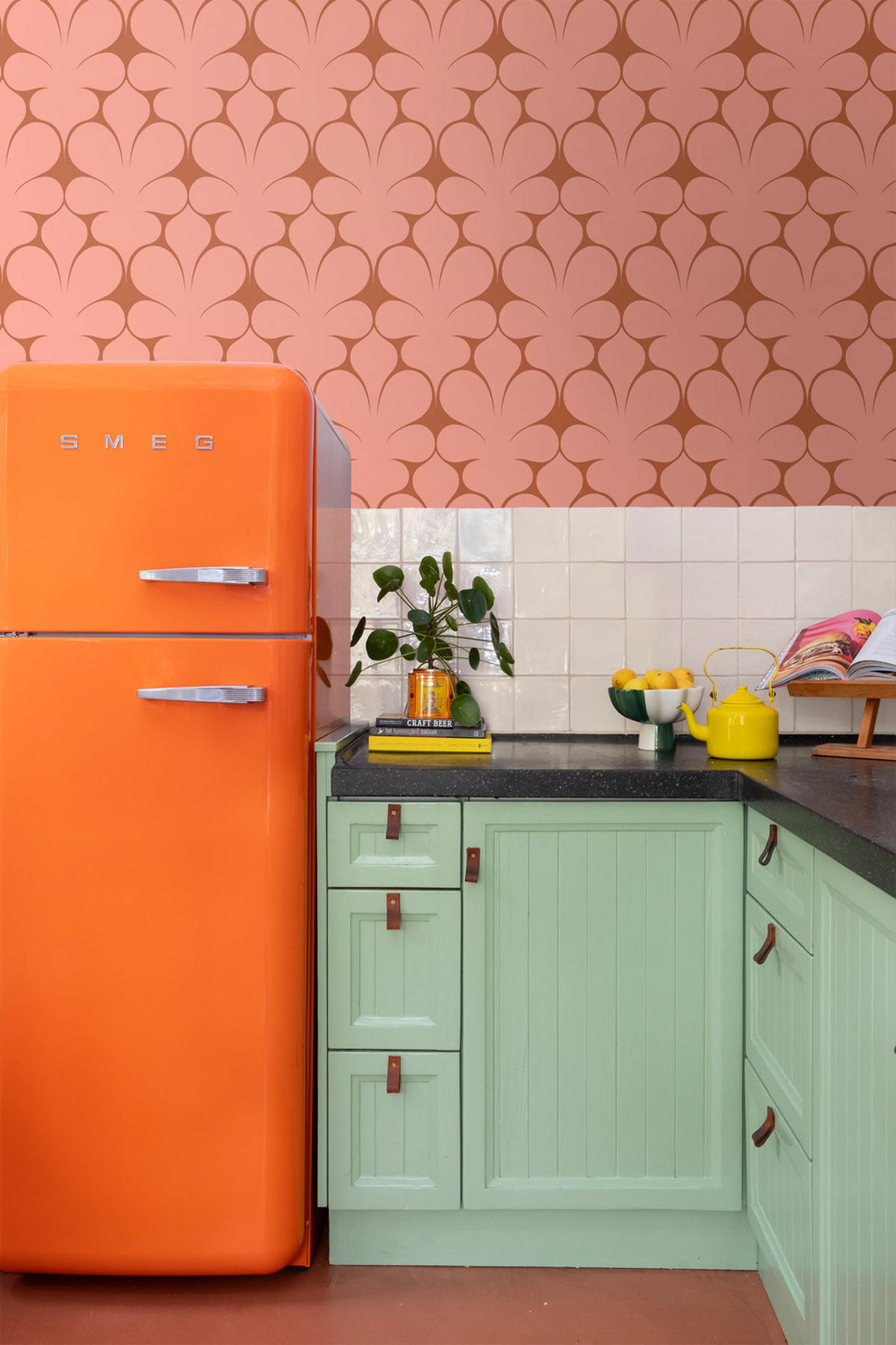 TAPETE Retro-Ornamente 50 x 900 cm - Terracotta, Papier (50/900cm) - ESTAhome