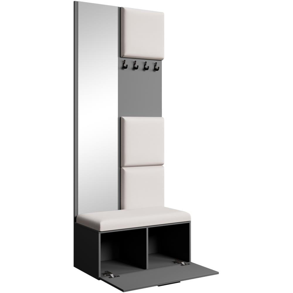 Thumbnail - Beautysofa Garderobe, Graphit, Beige, Kunststoff, 81x203x43 cm, Garderobe, Garderoben-Sets & Serien, Garderoben-Sets